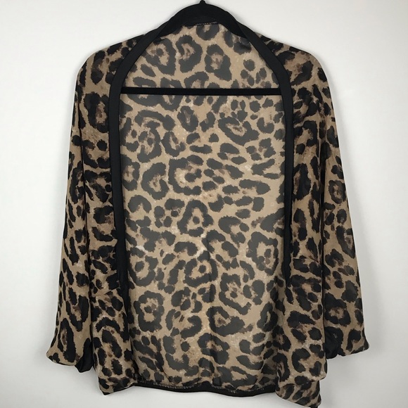 Accessories - Leopard print shawl wrap with bat sleeve